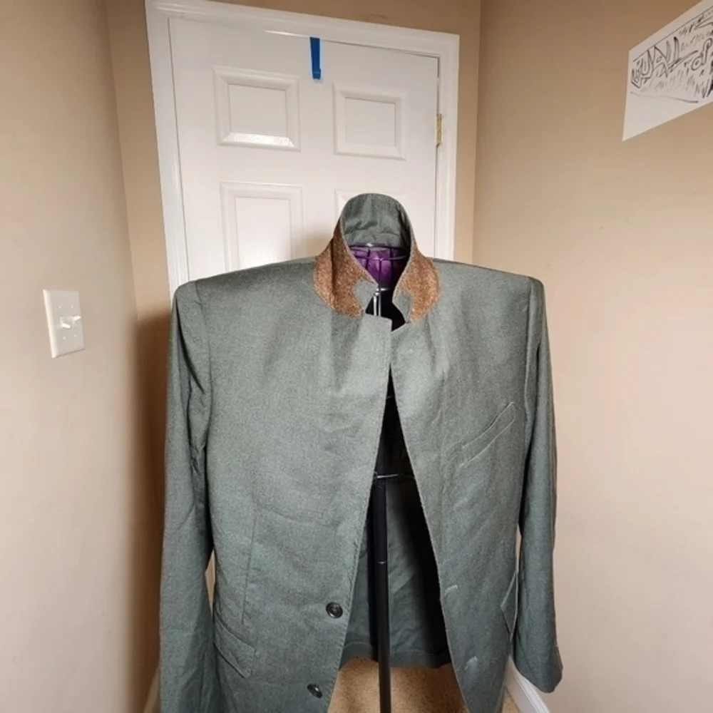 Bonobos Men's Gray-Green Wool Suit Jacket